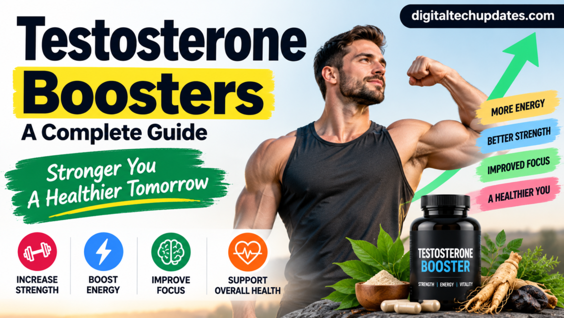 Testosterone boosters complete guide with fitness, energy and strength concepts